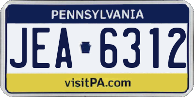 PA license plate JEA6312