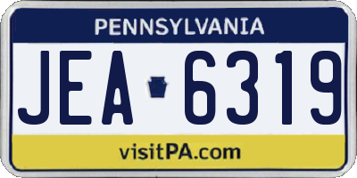 PA license plate JEA6319