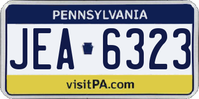 PA license plate JEA6323
