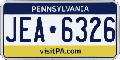 PA license plate JEA6326