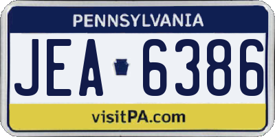 PA license plate JEA6386