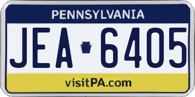PA license plate JEA6405