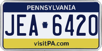 PA license plate JEA6420