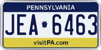 PA license plate JEA6463