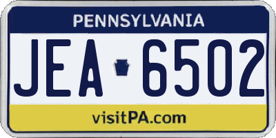 PA license plate JEA6502