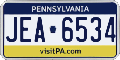 PA license plate JEA6534