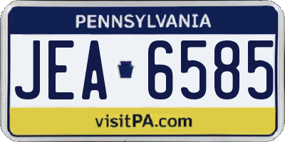 PA license plate JEA6585