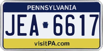 PA license plate JEA6617