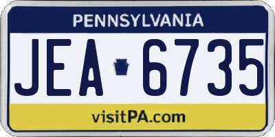 PA license plate JEA6735