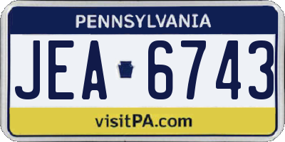 PA license plate JEA6743
