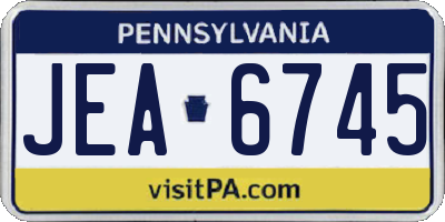 PA license plate JEA6745