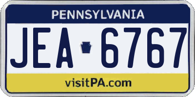 PA license plate JEA6767