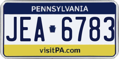 PA license plate JEA6783
