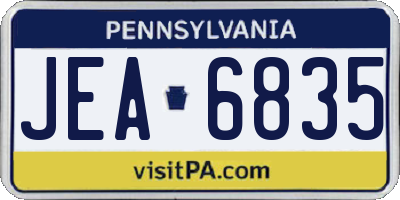 PA license plate JEA6835