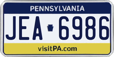 PA license plate JEA6986