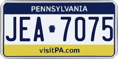 PA license plate JEA7075