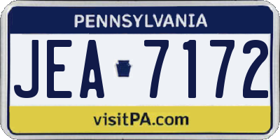 PA license plate JEA7172