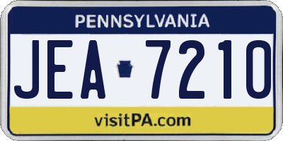 PA license plate JEA7210