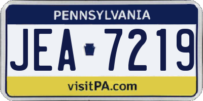 PA license plate JEA7219