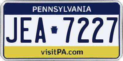 PA license plate JEA7227