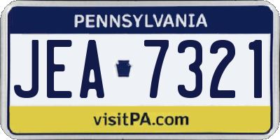 PA license plate JEA7321