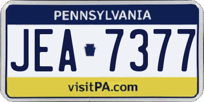 PA license plate JEA7377