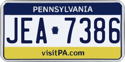 PA license plate JEA7386