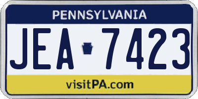 PA license plate JEA7423