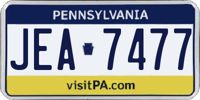 PA license plate JEA7477