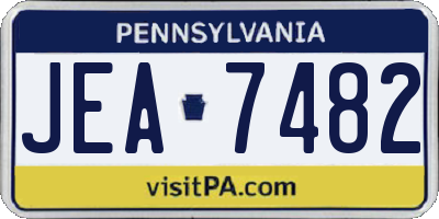 PA license plate JEA7482