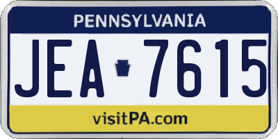 PA license plate JEA7615