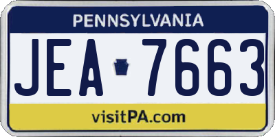 PA license plate JEA7663
