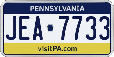 PA license plate JEA7733