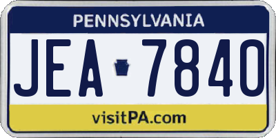 PA license plate JEA7840