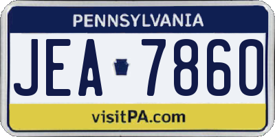 PA license plate JEA7860