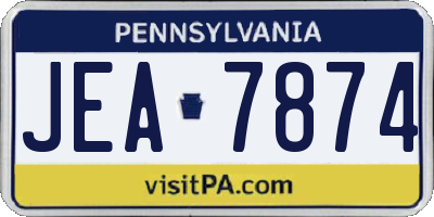 PA license plate JEA7874