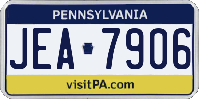 PA license plate JEA7906