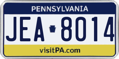 PA license plate JEA8014