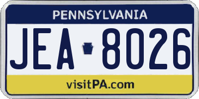 PA license plate JEA8026