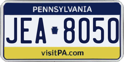 PA license plate JEA8050