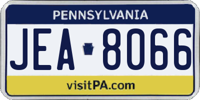 PA license plate JEA8066