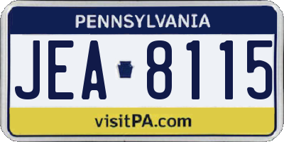 PA license plate JEA8115