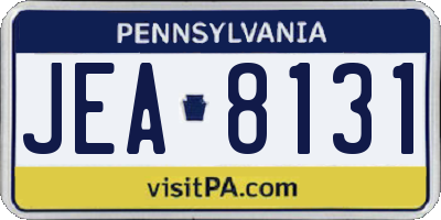 PA license plate JEA8131