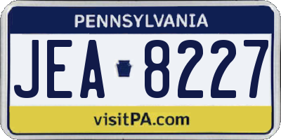 PA license plate JEA8227