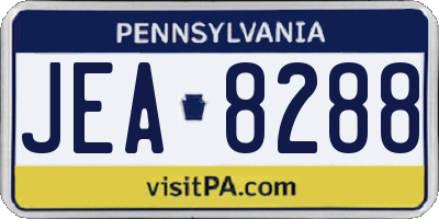 PA license plate JEA8288