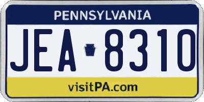 PA license plate JEA8310