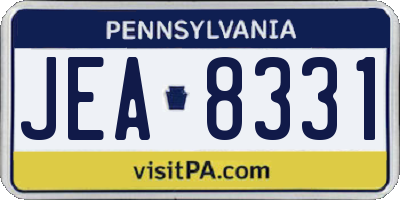 PA license plate JEA8331