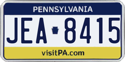 PA license plate JEA8415
