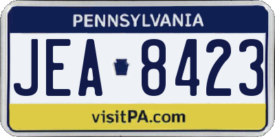 PA license plate JEA8423