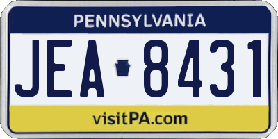 PA license plate JEA8431